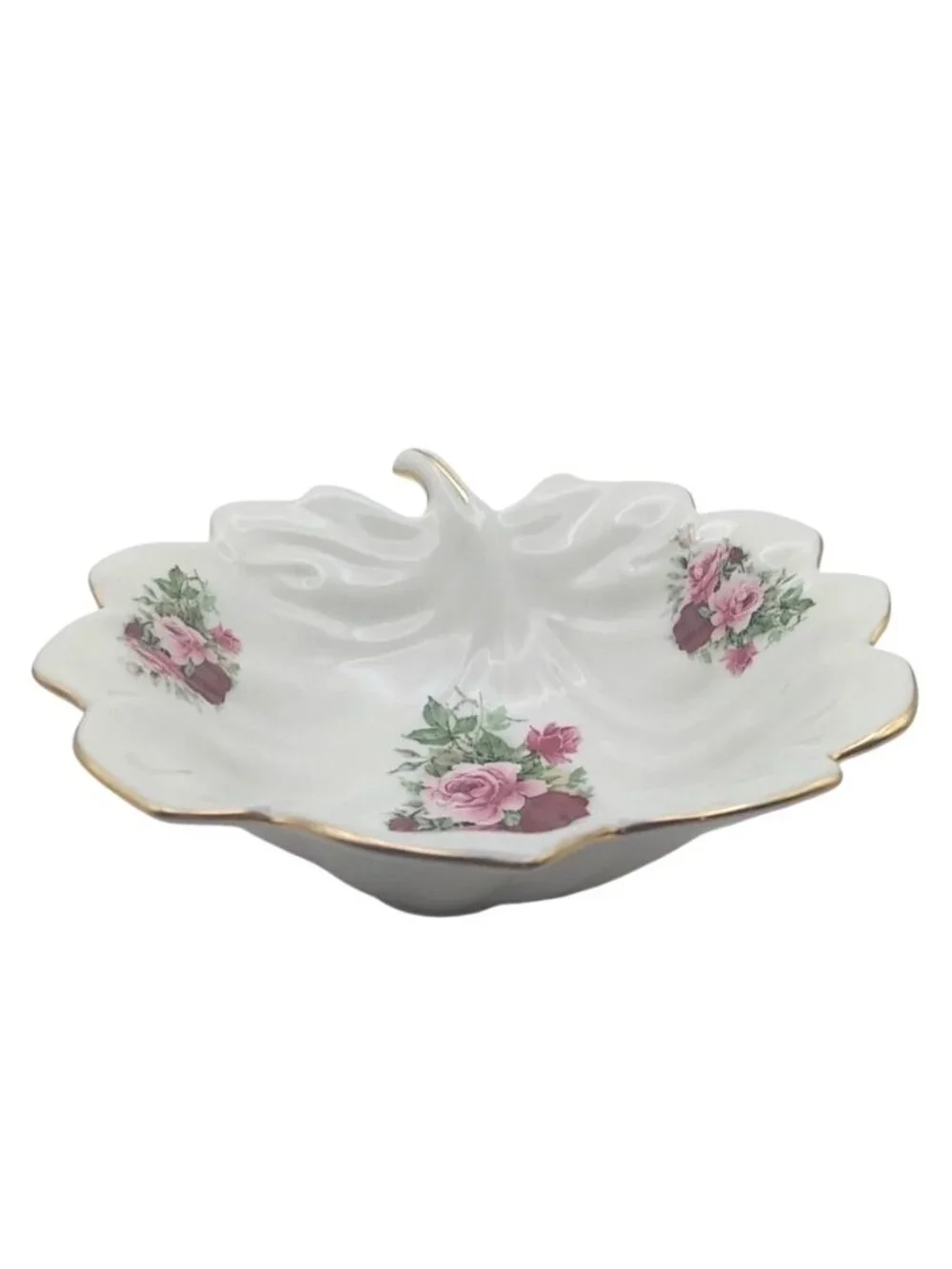 Victorian Rose Leaf Shaped Ceramic Serving Bowl Formalities Baum Brothers
